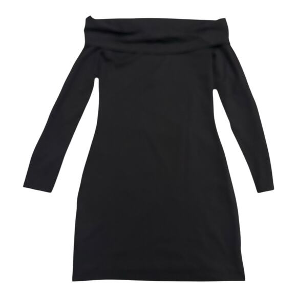 Aritzia Contour Castoro Off-Shoulder Bodycon Mini Dress Women’s L Black NWT $98 - Picture 5 of 8